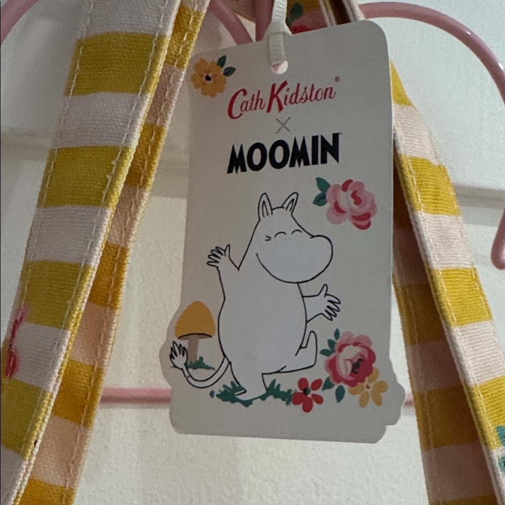 Cath Kidston X Moomin Striped Yellow Tote Bag with Cartoon Characters - Picture 5 of 10